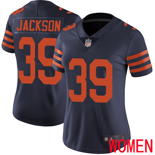 Chicago Bears Limited Navy Blue Women Eddie Jackson Jersey NFL Football #39 Rush Vapor Untouchable->youth nfl jersey->Youth Jersey